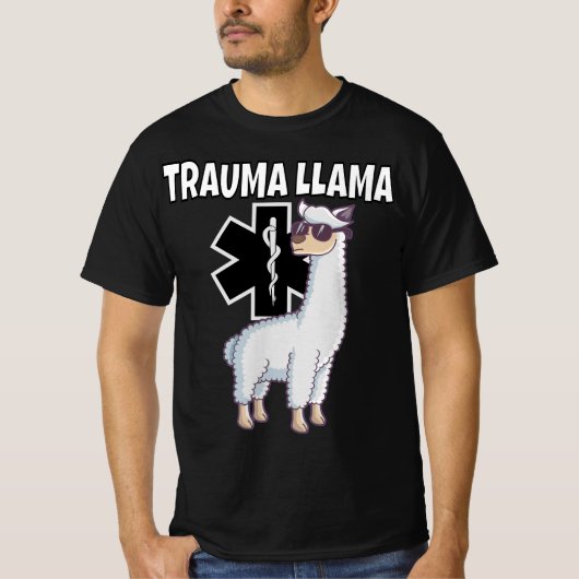 Funny Trauma Llama EMT Medic EMS Gift  Tシャツ (正面)