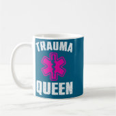 Funny Trauma Queen Art For Paramedic Women Emt Lov コーヒーマグカップ (左)