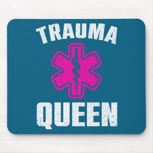 Funny Trauma Queen Art For Paramedic Women Emt Lov マウスパッド (正面)