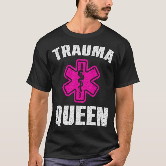 Funny Trauma Queen Art For Paramedic Women Emt Lov Tシャツ (正面)