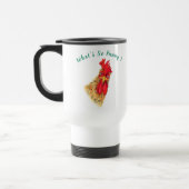 Funny Travel Mug Surprised Rooster - Custom Text トラベルマグ (左)