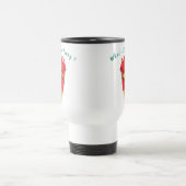 Funny Travel Mug Surprised Rooster - Custom Text トラベルマグ (中央)