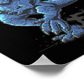 Funny Trex Dinosaur Playing Sketll Player Lover  ポスター (角)