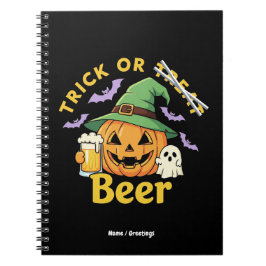 Funny Trick Or Treat Halloween Beer Party Design  ノートブック