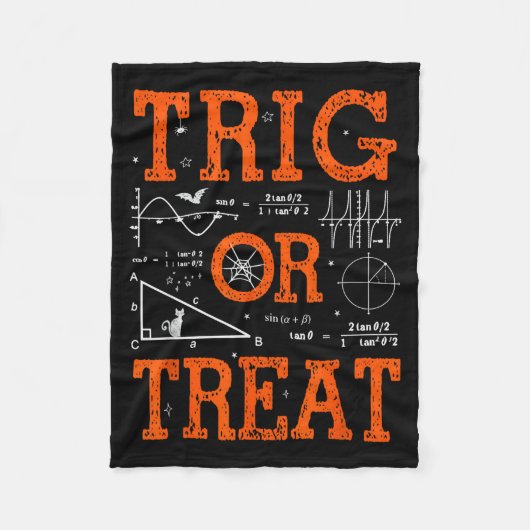 Funny Trig Or Treat Trigonometry Math Teacher Hall フリースブランケット (正面)