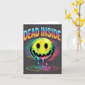 Funny Trippy Dead Inside Quote Sarcasm Meme Gothic カード (黄色い花)