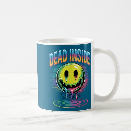 Funny Trippy Dead Inside Quote Sarcasm Meme Gothic コーヒーマグカップ (右)