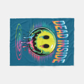 Funny Trippy Dead Inside Quote Sarcasm Meme Gothic フリースブランケット (正面(横))