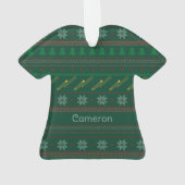 Funny Trombone Christmas Sweater Pattern Custom オーナメント (裏面)