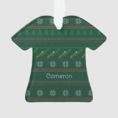 Funny Trombone Christmas Sweater Pattern Custom オーナメント (正面)