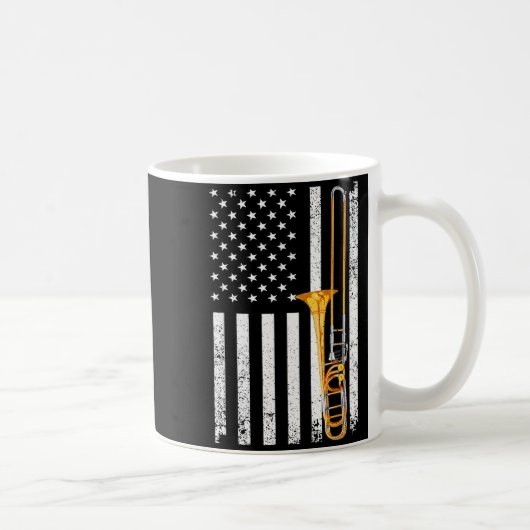 Funny Trombone Design For Men Women Musician Tromb コーヒーマグカップ (右)