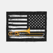 Funny Trombone Design For Men Women Musician Tromb フリースブランケット (正面(横))