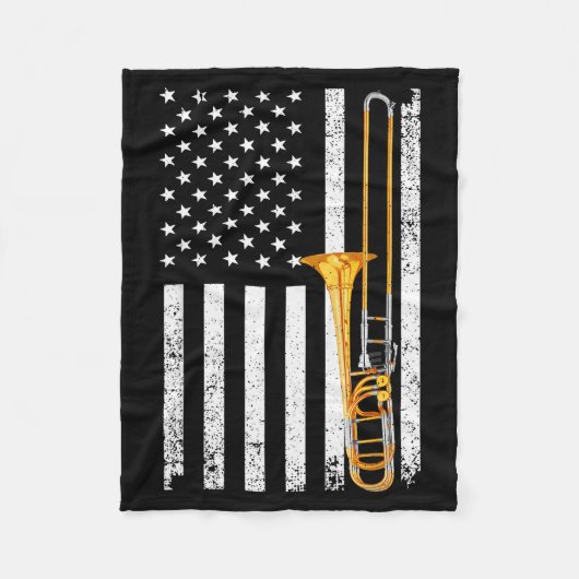Funny Trombone Design For Men Women Musician Tromb フリースブランケット (正面)