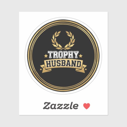 Funny Trophy Husband Award | Humorous Gold Seal   シール (シート)