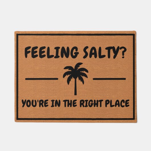 Funny Tropical Humor Palm Tree Minimalist Rustic ドアマット (正面)