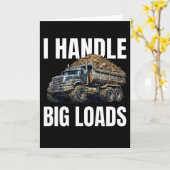 Funny Truck Driver I Handle Big Loads Blue Collar カード (黄色い花)