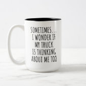 Funny Truck Lover ツートーンマグカップ (左)