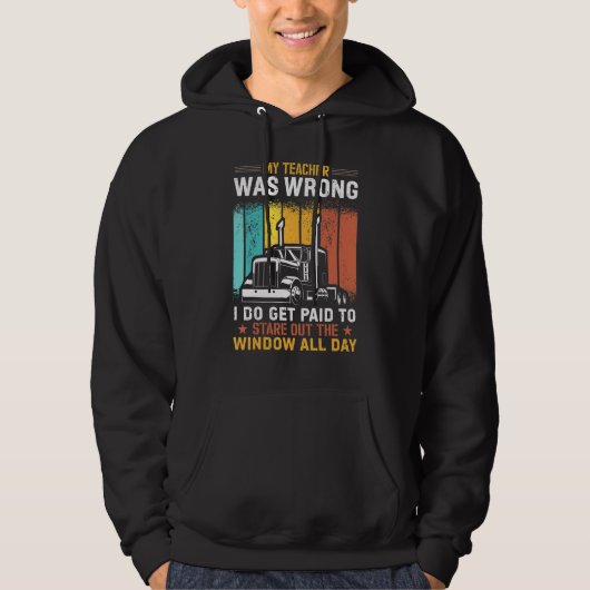 Funny Trucker Design Semi Truck Driver Lover For M パーカ (正面)