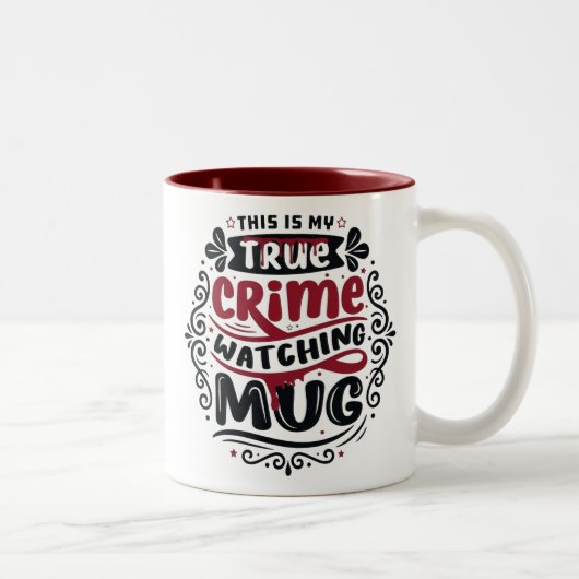 Funny True Crime Watching Mug Serial Killer Gift ツートーンマグカップ (右)