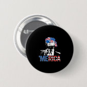 Funny Trump 4th Of July Merica American Flag Sungl 缶バッジ (正面&裏面)