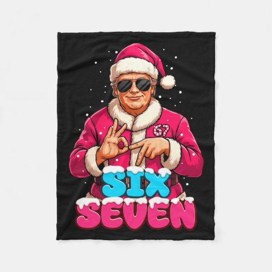 Funny Trump 67 Meme Costume Six Seven Christmas Sa フリースブランケット (正面)