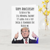 Funny Trump Anniversary Card for Couple –Political カード (黄色い花)