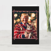 Funny Trump Christmas Sweater For Cat Lovers  カード (正面)