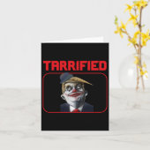 Funny Trump Clown Political Pun Tarrified  カード (黄色い花)