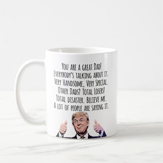 Funny Trump Dad Father’s Day  birthday Christmas コーヒーマグカップ (左)