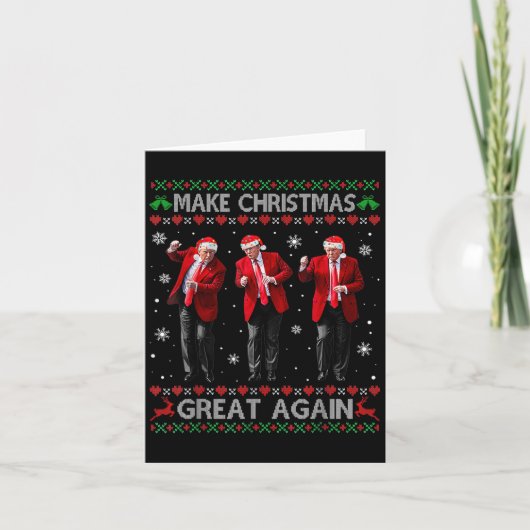 Funny Trump Dance Make Christmas Great Again Ugly  カード (正面)