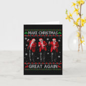 Funny Trump Dance Make Christmas Great Again Ugly  カード (黄色い花)