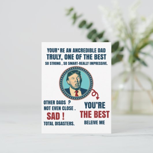 Funny trump father's day gift  ポストカード (スタンド正面)
