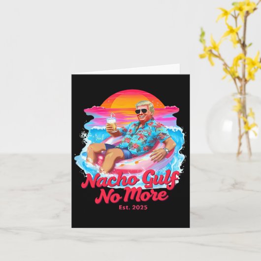 Funny Trump Float Graphic - Nacho Gulf No More Mem カード (黄色い花)