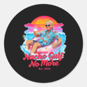 Funny Trump Float Graphic - Nacho Gulf No More Mem ラウンドシール (正面)