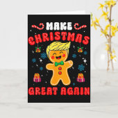 Funny Trump Gingerbread Man Make Christmas Great A カード (黄色い花)