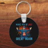 Funny Trump Make 4th Of July Great Again Firework  キーホルダー (正面)