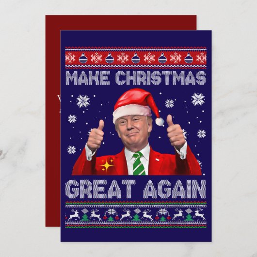 Funny Trump Make Christmas Great Again シーズンカード (正面/裏面)