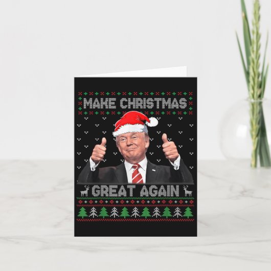 Funny Trump Make Christmas Great Again Ugly Sweate カード (正面)