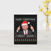 Funny Trump Make Christmas Great Again Ugly Sweate カード (黄色い花)