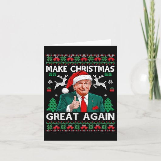 Funny Trump Make Christmas Great Again Ugly Sweate カード (正面)