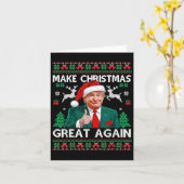 Funny Trump Make Christmas Great Again Ugly Sweate カード (黄色い花)