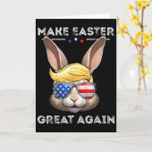 Funny Trump Make Easter Great Again Bunny Hunt Egg カード (黄色い花)