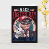 Funny Trump Make Easter Great Again Bunny Hunt Egg カード (黄色い花)