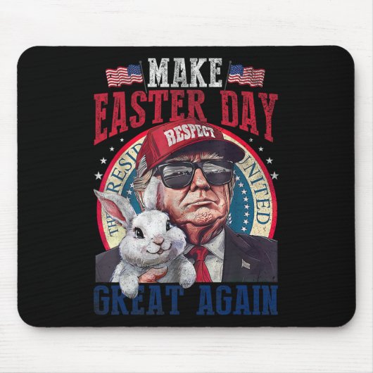Funny Trump Make Easter Great Again Bunny Hunt Egg マウスパッド (正面)