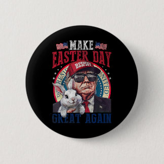 Funny Trump Make Easter Great Again Bunny Hunt Egg 缶バッジ