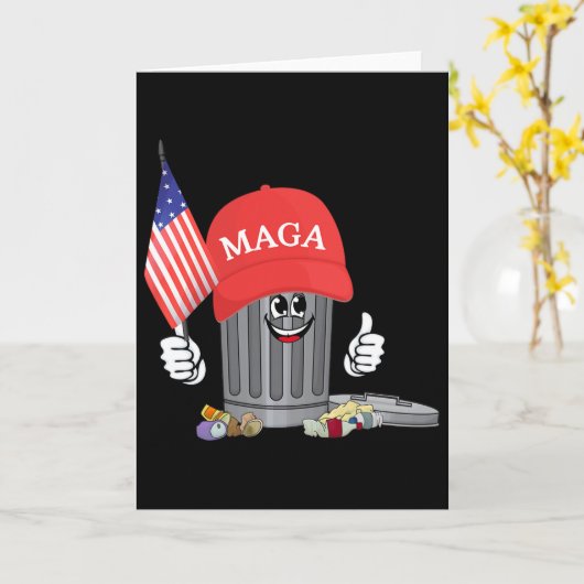 Funny Trump Mega Garge Can Cartoon Character Ameri カード (黄色い花)