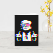 Funny Trump Psychedelic Edm Trippy Vaporwave Techn カード (黄色い花)