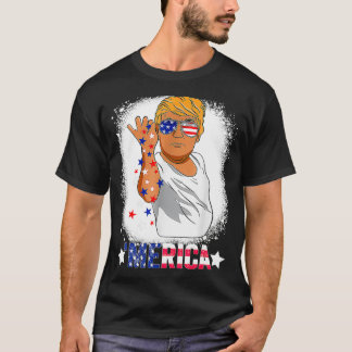 Funny Trump Salt Merica Freedom 4th Of July run  Tシャツ