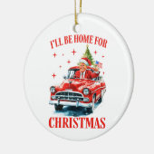 Funny Trump Santa Hat I'll Be Home for Christmas セラミックオーナメント (左)