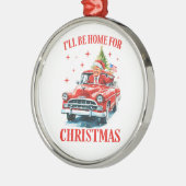 Funny Trump Santa Hat I'll Be Home for Christmas メタルオーナメント (左)